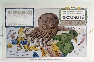 “A Humorous Diplomatic Atlas of Europe and Asia”, depicting Russia as the “Black Octopus”