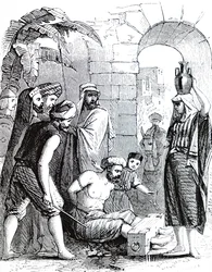 A Syrian criminal being punished