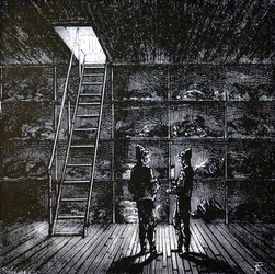 A cold storage room on a refrigerated ship