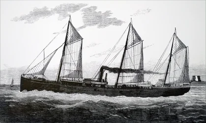 A refrigerated ship