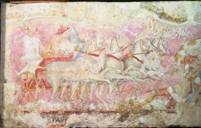 Amazons driving a chariot (detail)