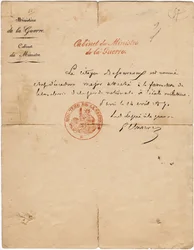 Autograph letter of the delegate to the war Gustave Paul Cluseret under the Paris Commune