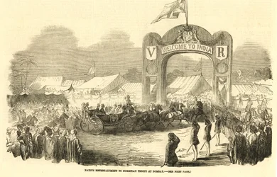 British riding horse carriage at Bombay, c1800s (illustration)