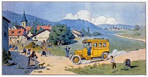 Bus Post Truck Against Rural Isolation