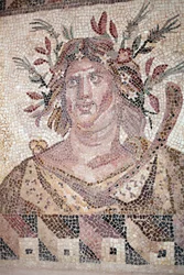 Bust of Autumn (detail) - Paphos Mosaics, House of Dionysos - End of the 2nd Century AD - Cyprus - Personification of Autumn (detail)