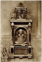 Bust of William Shakespeare and inscription
