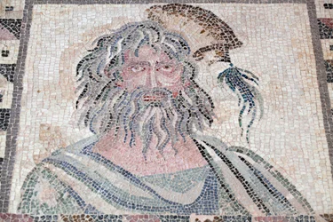 Bust of Winter (detail) - Paphos mosaics, House of Dionysos - End of the 2nd Century AD - Cyprus - Personification of Winter - Detail of the mosaic of the four seasons - Mosaics of Paphos, House of Dionysus - End II Century AD - UNESCO Site - Cyprus