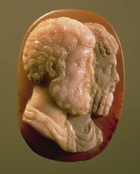 Cameo Depicting Marcus Aurelius (121-180) and Lucius Verus (130-169) Roman