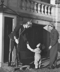 Carl XVI Gustaf as a child in the park outside Haga castle in Stockholm