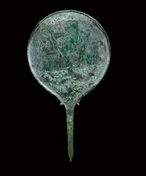 Cast disc mirror with short flaring extension, Praeneste