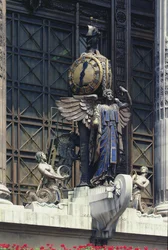 Clock from the exterior of the department store, designed by Daniel Burnham, completed by Sir John Burnett in 1928 (photo)