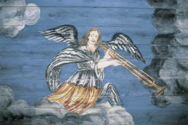 Close-up of a painting, Ethnographic Open-Air Museum, Riga, Latvia