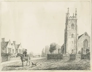 Colwich Church: pen sketch
