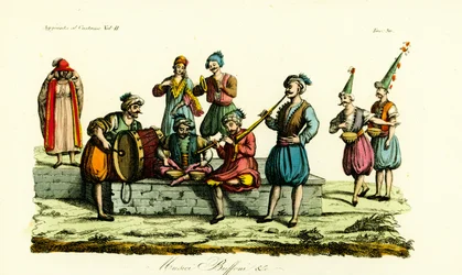 Costumes of the Berber Musicians of the Bey of Tunis, and Comedians or Saitari, Tunisia