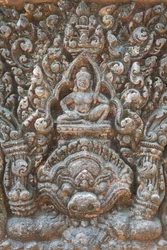 Detail of a Lintel with the Figure of Possibly Indra on Kala, Baphuon Style