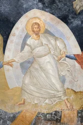 Detail of the Anastasis fresco, church of the St. Savior in Chora, Parekklesion
