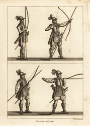 Exercise of the double-armed man with bow and pike