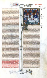 French King Louis the Stammer Meeting Pope John VIII for His Coronation in 877, Illumination from 