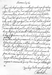 Friendly letter from Charles I to his nephew, Prince Maurice, written at Newtown, Powys, Wales, 20 September