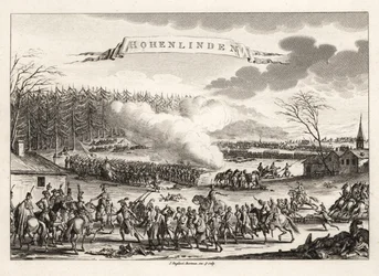 General Jean Victor Marie Moreau leading the French Revolutionary Army to victory at the Battle of Hohenlinden over the Austrians and Bavarians
