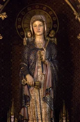 Genevieve, the Patroness Saint of Paris. Eglise Saint Etienne du Mont, Paris 2020