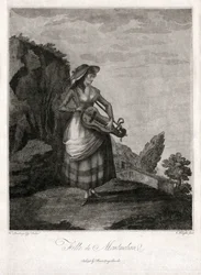 Girl from Montmelian, in Gironde, playing the old wheel