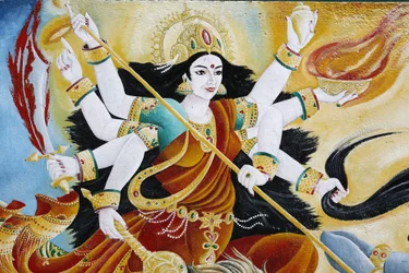 Goddess Durga defeating evil, Kathmandu, Nepal