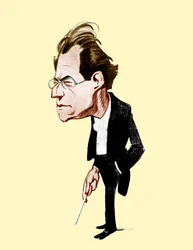 Gustav Mahler. Caricature by Oscar Garvens Austrian composer, 7 July 1860 - 18 May 1911. Oscar Garvens 1874-1951