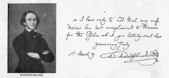 Handwriting and signature of Mendelssohn