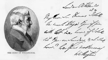 Handwriting and signature of Arthur Wellesley