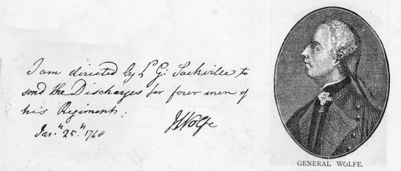 Handwriting and signature of General Wolfe, January 25
