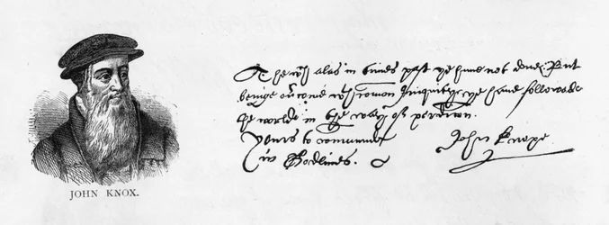 Handwriting and signature of John Knox from a letter written from Dieppe to William Cecil to request permission to visit England