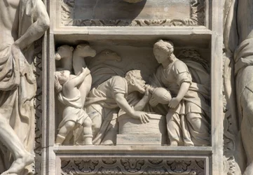 High relief representing Rebecca and Eleazar by Giovan Pietro Lasagna