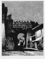 History of Ancient Rome. The Porta Settimiana is a gate in the Aurelian Wall in Rome