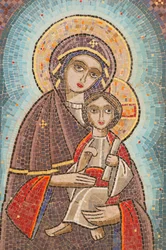 Holy Virgin and Saint John, Kame Coptic Monastery Icon, Egypt
