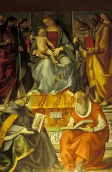 Holy conversation, Virgin and child with saints, Luca Signorelli