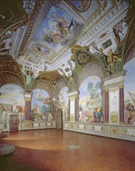 Interior of the salon with frescoes by Giovanni da Sangiovanni, in Pitti Palace