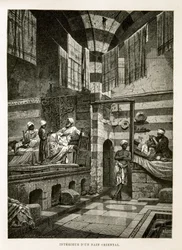 Internal View of an Oriental Bath - Illustration from the Atlas of Egypt