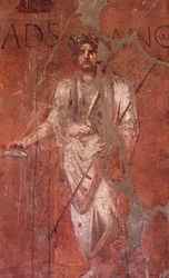 Italy: Archaeological Site of Pompeii at the Foot of Vesuvius: Wall Fresco