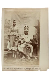 King Duke in royal Robes with family, Old Calabar, Nigeria, c.1890