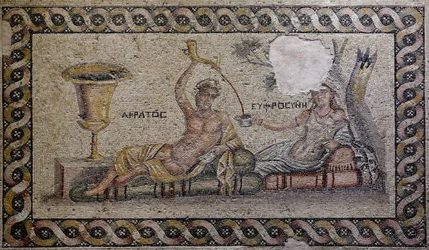 Kratos and Euphrosyne - Mosaic, Zeugma Mosaic Museum, Gaziantep