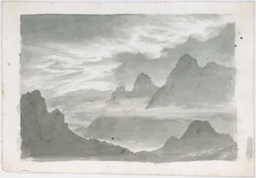 Layers of stratus, wreathing mountain slopes, c 1803-1811