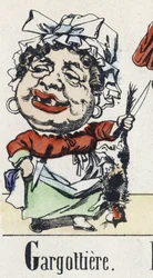 Letter G: Gargottiere. Alphabet of the Eastern Tale. Imaging of Epinal, circa 1890. Popular series.