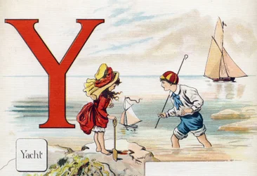 Letter Y: Yacht. Engraving in "ABC L