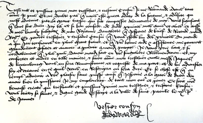 Letter from King Edward IV to Francis II, Duke of Brittany, asking for help in the recovery of his kingdom, written at Saint-Pol, 9 January