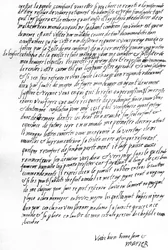 Letter from Mary Queen of Scots while in prison at Sheffield to Queen Elizabeth I of England, praying to be allowed to confer with one of her French servants, to have the consolation of being permitted a Catholic priest, and to be able to correspond openly