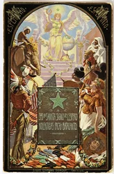 Literature. Linguistics. Allegory of the Esperanto (European common language.) Postcard, Hungary