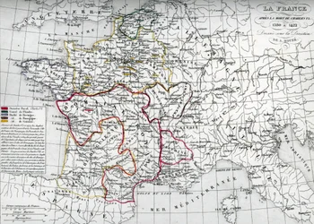 Map of France at the times of King Charles VI