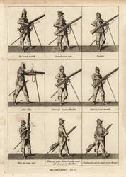 Military exercises of musketeers