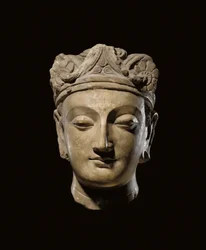 Monumental Gandharan Head of a Bodhisattva, 2nd-3rd Century